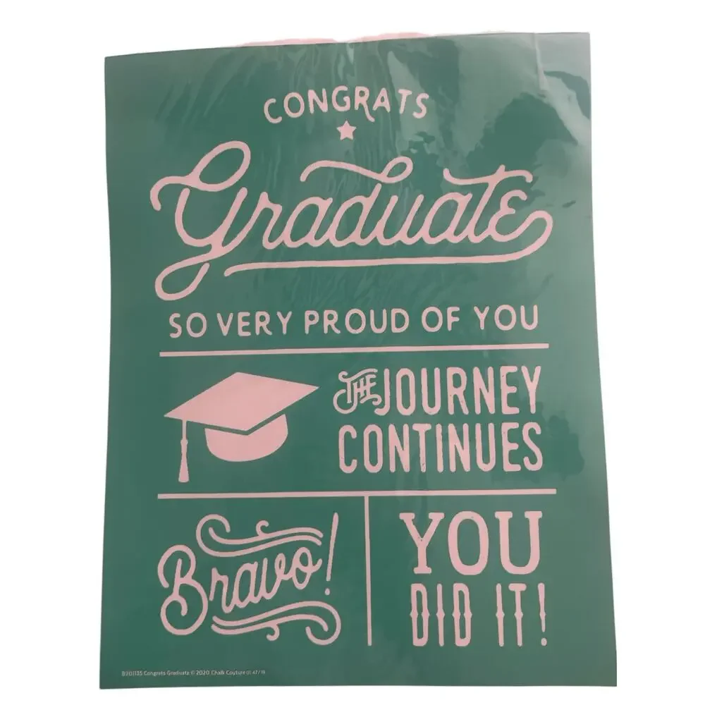 NWT Congrats Graduate ‎ Chalk Couture 8.5 x 11 Reusable Transfer
